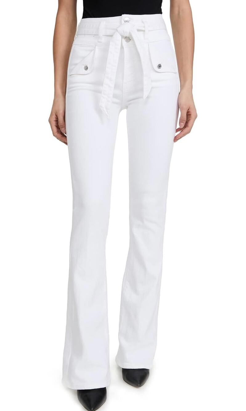 NEW Veronica Beard Jeans Bright White Giselle Flare Extra High Rise Skinny Jeans